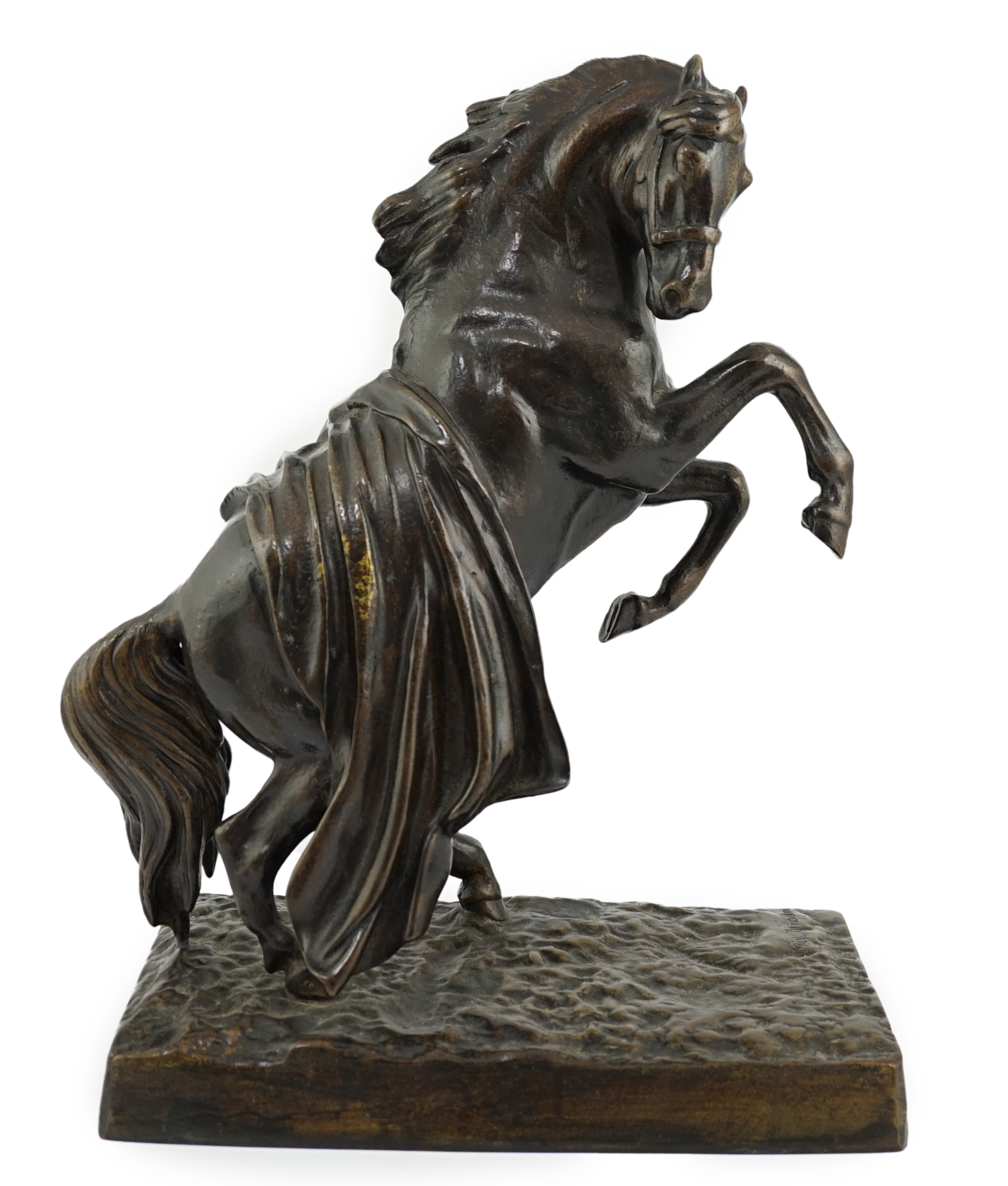 Jakob Freiherr Clodt von Jürgensburg (Russian, 1805-1867), a bronze of a rearing horse